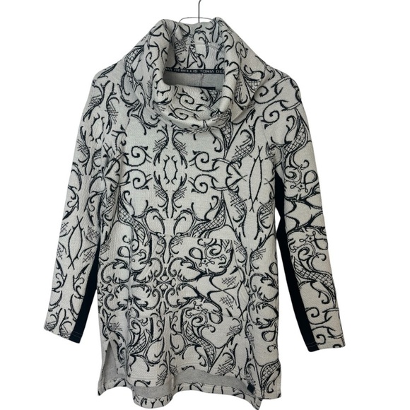 Tonia Debellis Black and White Tunic Small - Picture 1 of 10